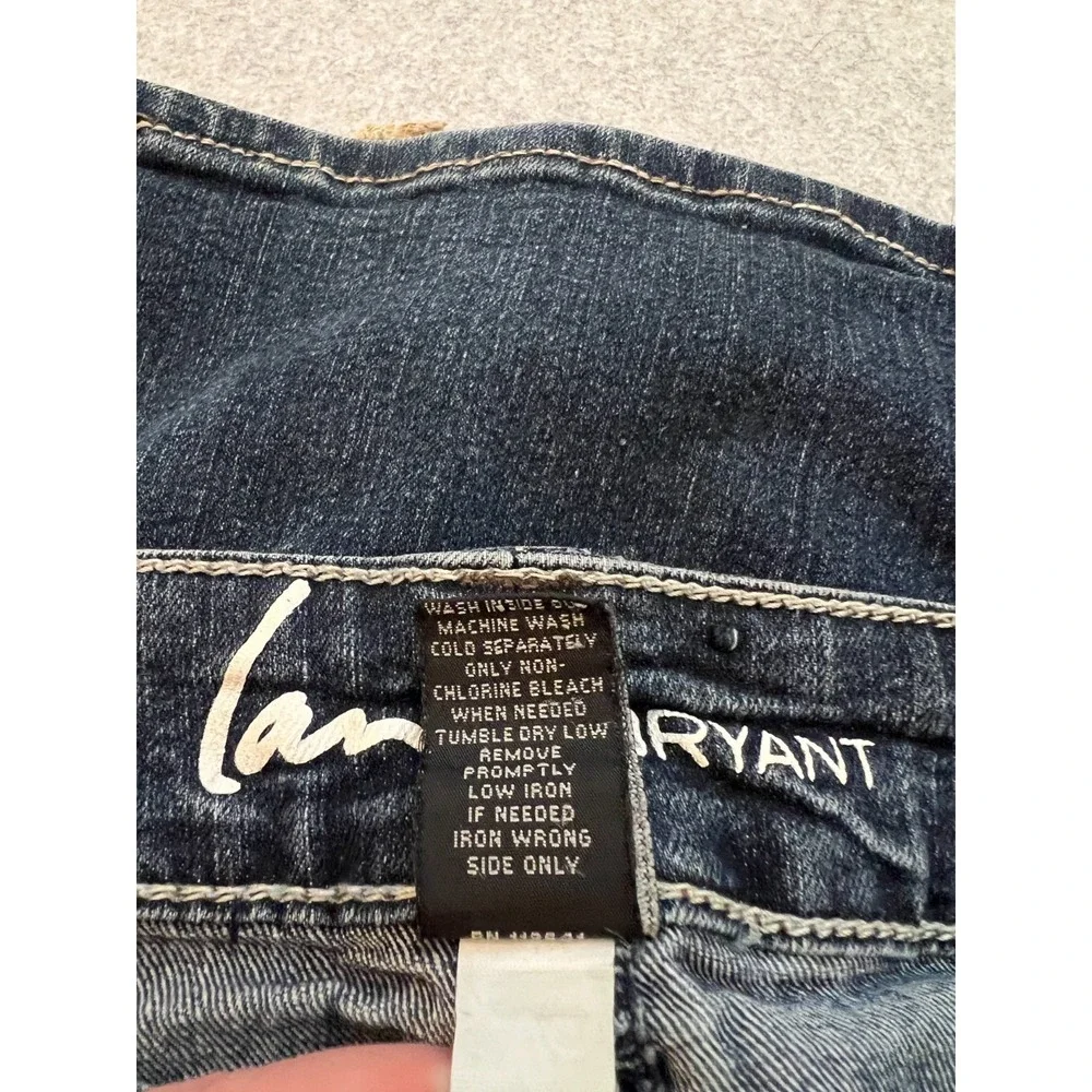 Lane Bryant Slim Bootcut Jeans Women's Plus 18 Blue Medium Wash Y2K Flap Pocket‎